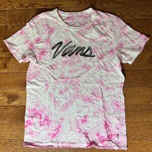Vans Women's Pink and White T-shirt